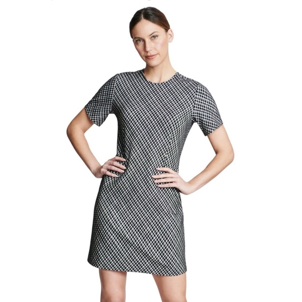 SPANX NWT $158 Ponte Stretch Mini Dress in Jacquard Plaid Size Medium